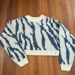 Topshop Blue Zebra Sweater